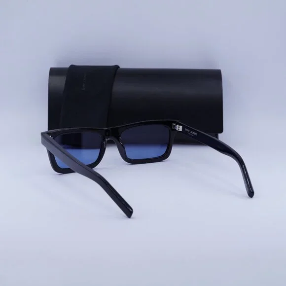 Saint Laurent SL461 BETTY 009 Rectangle Sunglasses - Black/Blue - Picture 5 of 9